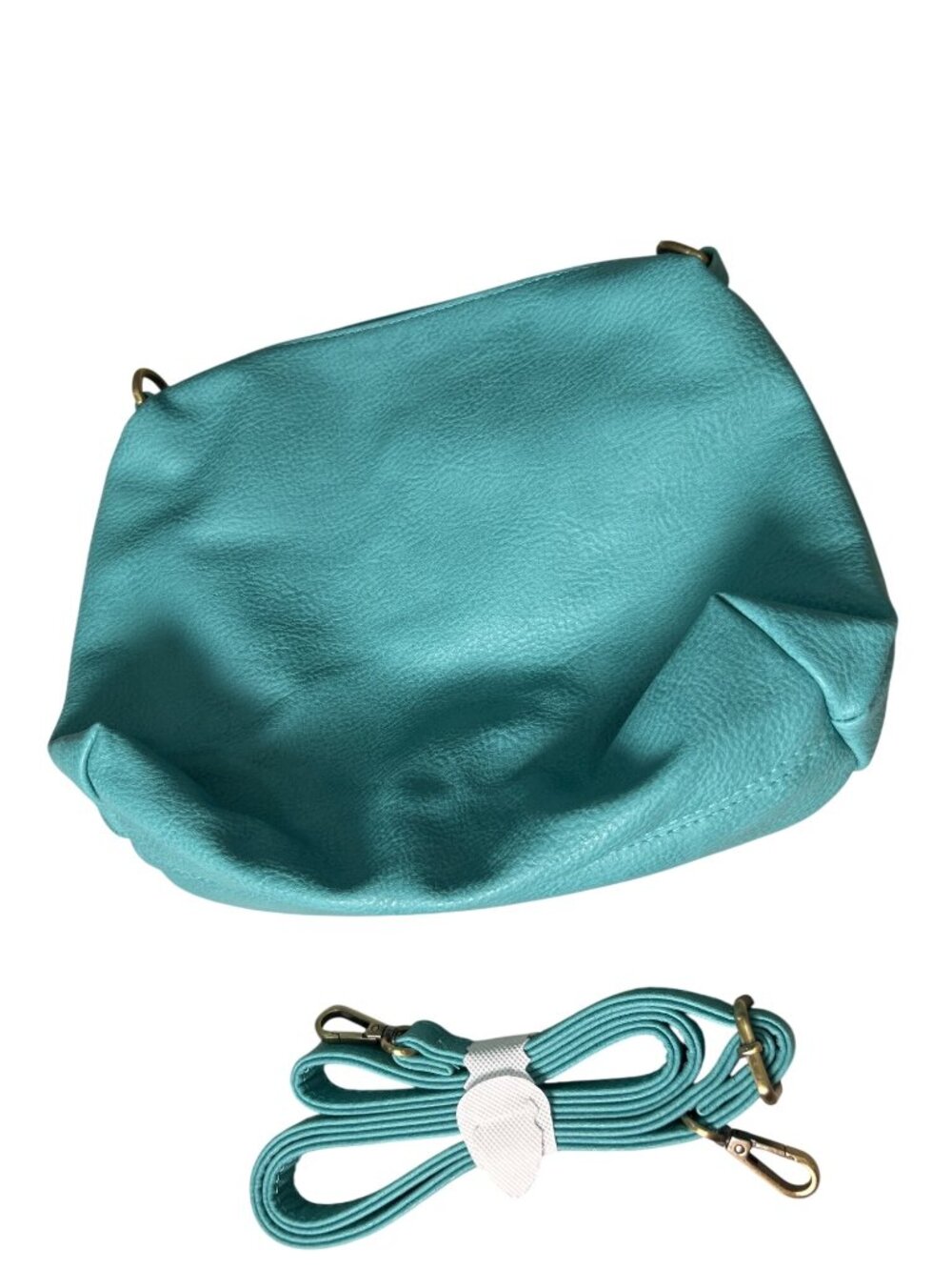 NEW Susan Joy Teal Crossbody Bag Adjustable Strap Paisley Floral Interior Lining